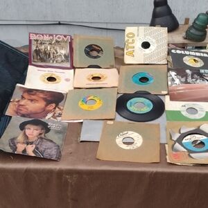 Vintage Vinyl Record Collection 60's-80's(15 Count) 45's